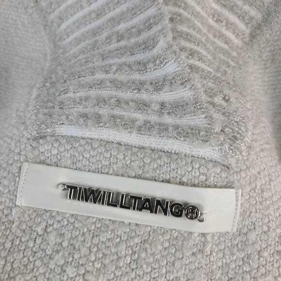 Twilltango Men's Beige Deep V-Neck Sweater With Ribbed Collar Pullover Sz L